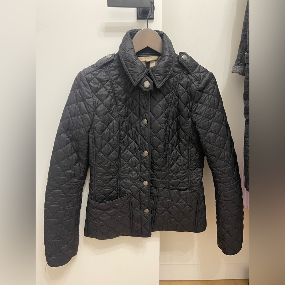 Burberry Black Quilted Snap-Front Puffer Jacket - Picture 2 of 4
